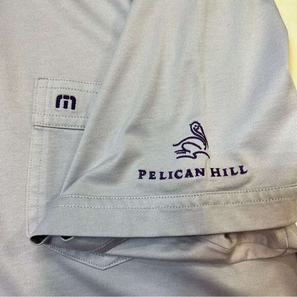 Travis Mathew Polo Shirt Mens L Light Purple Pima Cotton Pelican Hill Golf Polo - Picture 7 of 7